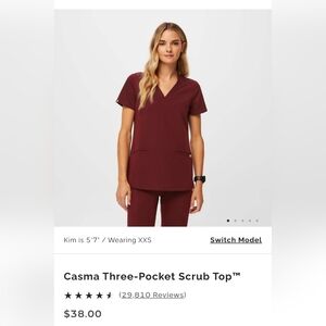Lot of 2 FIGS women's scrub tops L